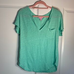 Lilly Pulitzer Mint Green V-Neck Tee